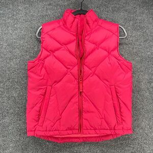 Cabelas Kids Vest Girl L Goose Down Puffer Pink Full Zip Ski Outdoor Winter Snow